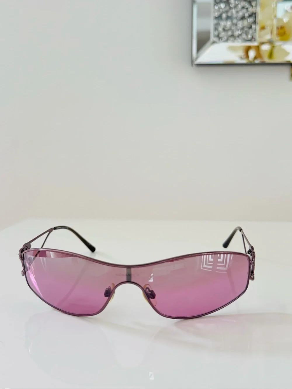 RARE 🍒 Vintage Authentic Chanel rhinestone CC sunglasses ✨